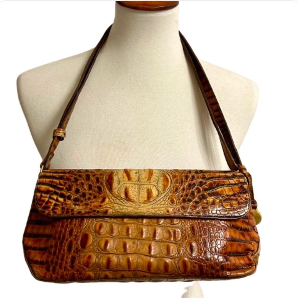 Brahmin Y2K Convertible Croc Embossed Daria Ombré Baguette/Crossbody Bag